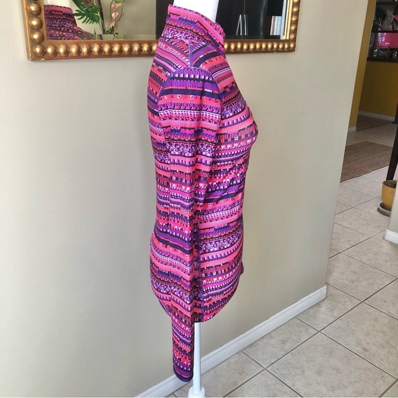 Nike Pro Multicolor Pattern Half Zip Pullover Running Sweater Size Small - Picture 4 of 8